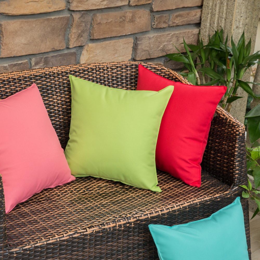 Pack of 2 Decorative Outdoor Waterproof Pillow Covers Square Garden Cushion Sham Throw Pillowcase Shell for Spring