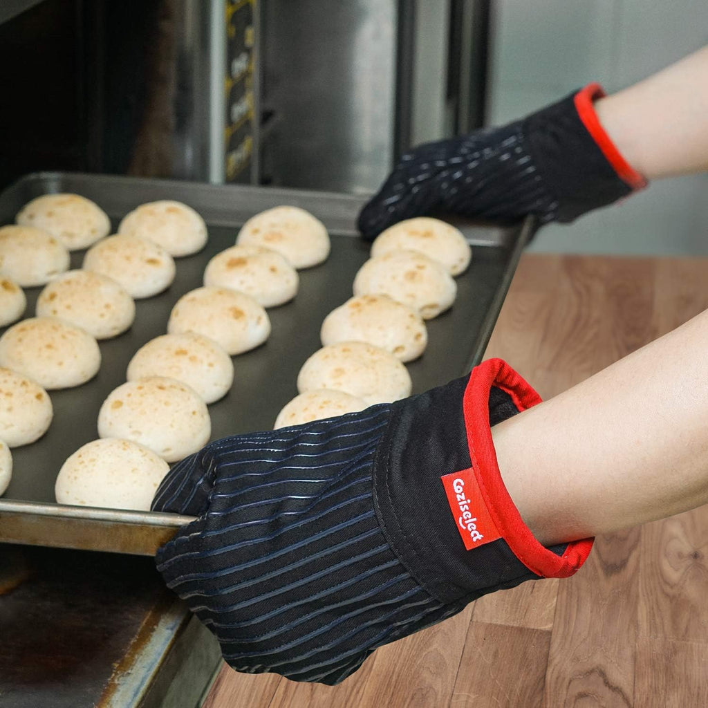 Oven Mitts and Pot Holders Set, Cooking Mitts, Heat Resistant Cooking Mitts and Pot Holders, Silicon Oven Gloves Set