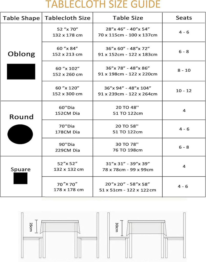 Heavy Duty Fabric Tablecloth with White Lace-Waterproof/Wrinkle Free/Stain Resistant/Oil Proof-for D