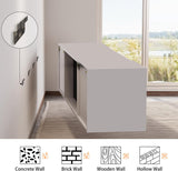 Floating Wall-Mounted Fireplace TV Stand with 40 Inch Electric Fireplace, Mirrored Entertainment Center, Modern LED Lighting for TVs up to 90 Inches, White