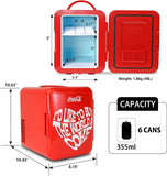 World 1971 Series Portable 6 Can Thermoelectric Mini Fridge Cooler/Warmer, 4 L/4.2 Quarts Capacity, 12V DC/240V AC for