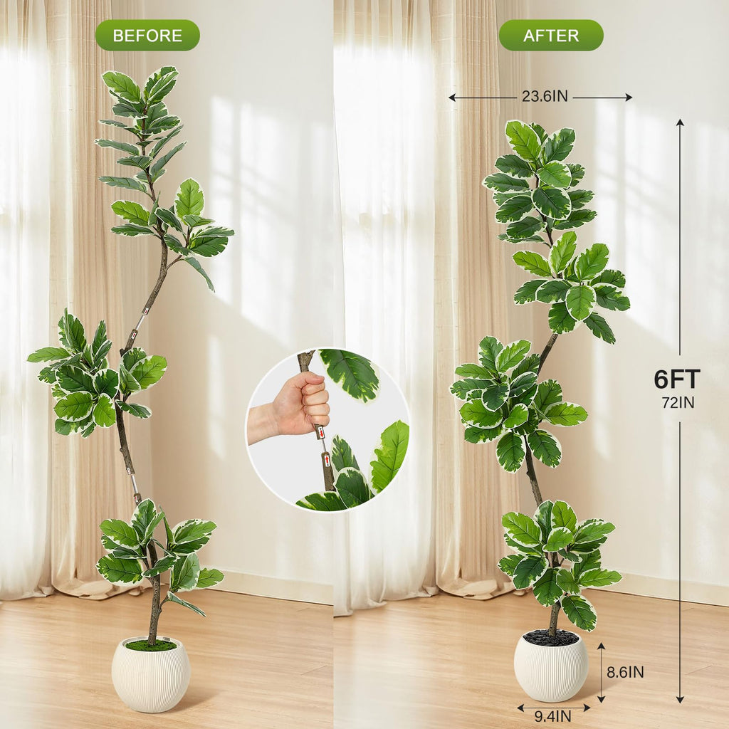 Fiddle Leaf Fig Tree Artificial Indoor with Sphere Planter