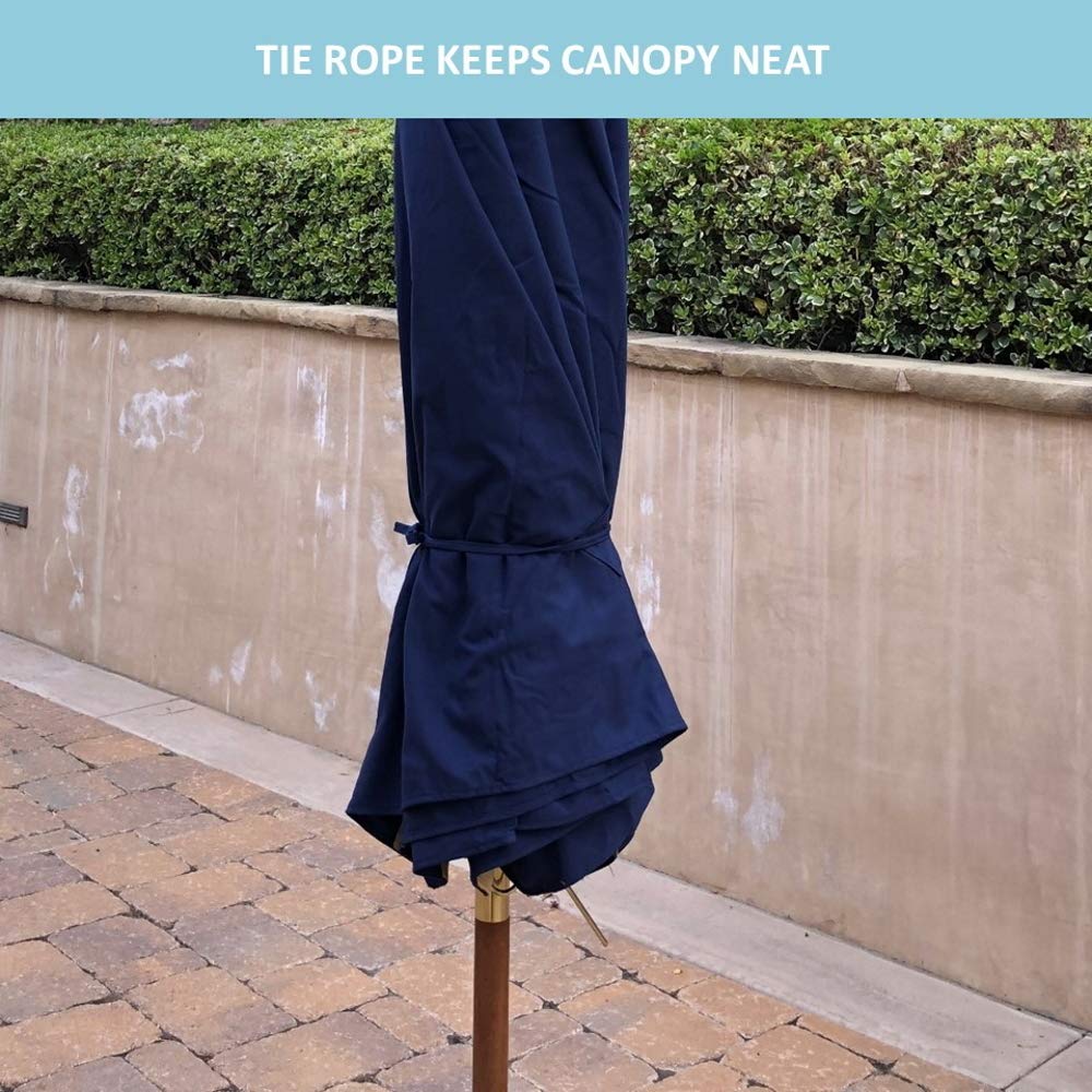 11ft Double Vented Patio Umbrella Replacement Canopy 8 Ribs Durable Olefin - UV Protective and Water Resistant Strong