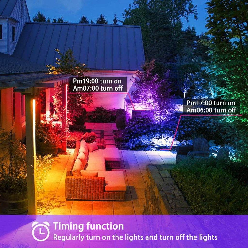 Led Flood Light 500W Equivalent, RGBW Led Outdoor Lights Colored Floodlight | Remote Control, 50W,5000ML 2700K,120