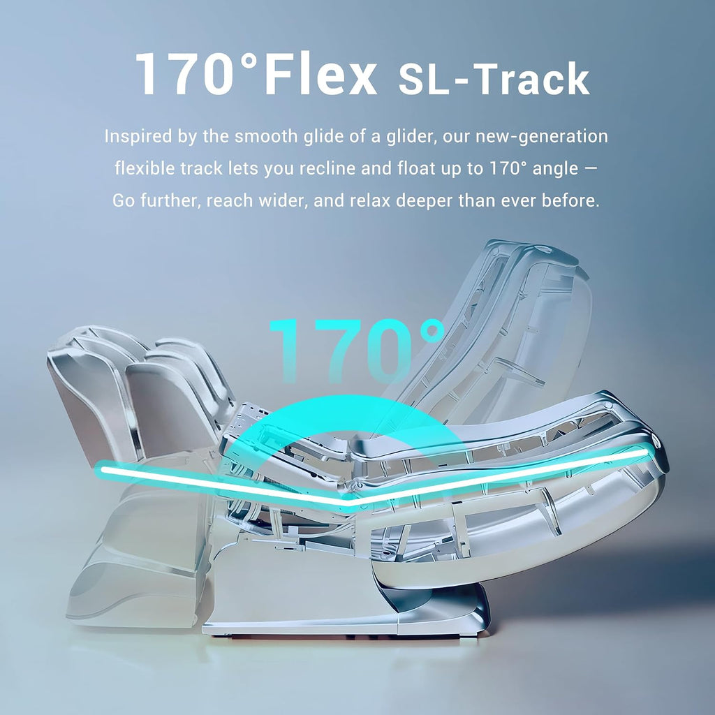 Massage Chair Full Body, 170° Flexible SL Track Shiatsu 3D Massage Chairs with Zero Gravity, Bluetooth Speaker