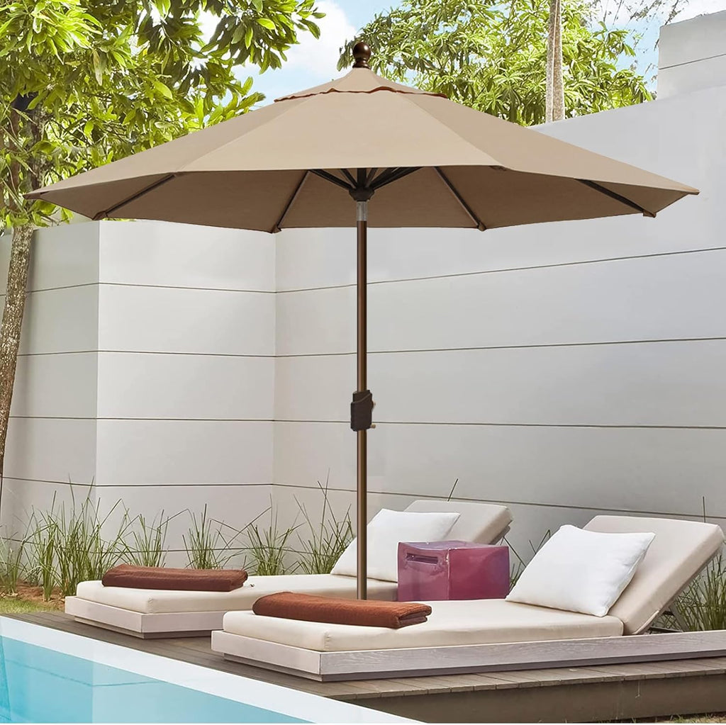 USA 10-Year-Non-Fading 10Ft Market Patio Umbrella, UPF 50+ UV Protection Performance Sun Umbrella