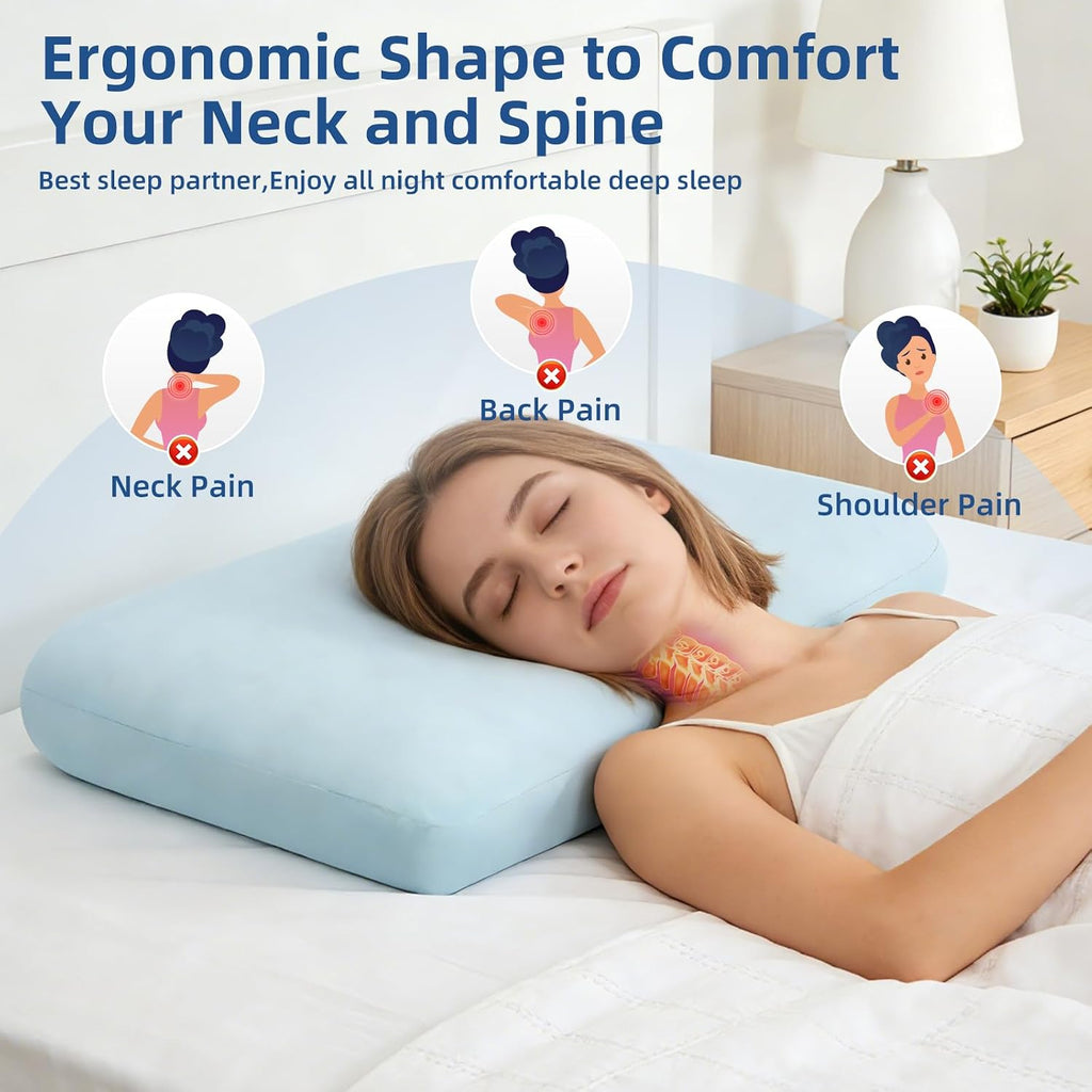 HIMOON Cooling Memory Foam Pillow, Bed Pillow for Sleeping, King, Breathable Memory Foam, Premium Support with
