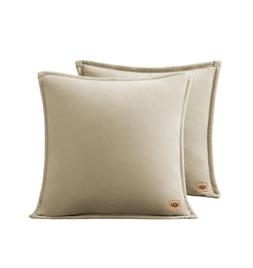 Coco 2-Pack Decorative Pillows, Plush Throw Pillows, Taupe (Shoreline)