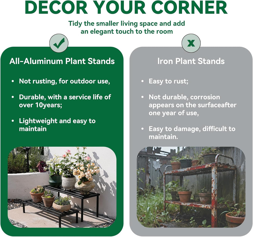 Metal Plant Stand, Rust-proof Aluminum Display Rack, Plants Display Stands Decoration Racks Garden Balcony Patio