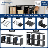 Bookcase, 18-Cube Extra Large Book Shelf, DIY Cube Storage Organizer - Black