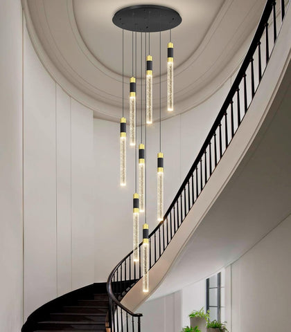 8-Lights 98 Inches Modern Chandelier LED Light Fixtures Adjustable Long Light Chandelier for Hallway Foyer Dimmable Lights with Remote Dining Kitchen Ceiling Pendant Lighting A100-B0D78KP1F9