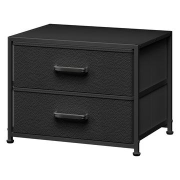 Stackable Storage Drawer Unit with 2 Drawers, Small Dresser , Fabric Closet Organizers and Storage (Black)