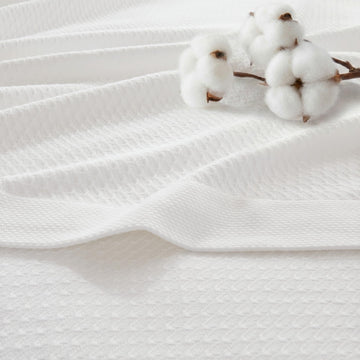 100% Egyptian Cotton Twin Size Bed Blanket for Summer White
