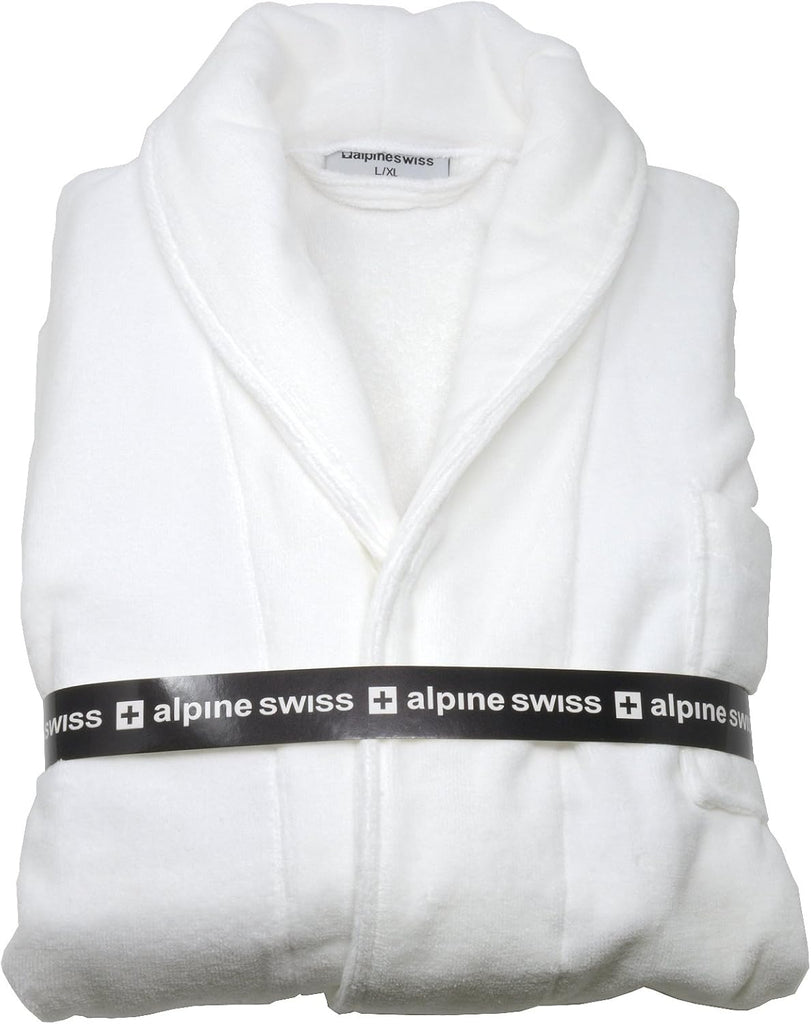 Pure Cotton Mens Terry Cloth Bathrobe Super Absorbent Spa Robe