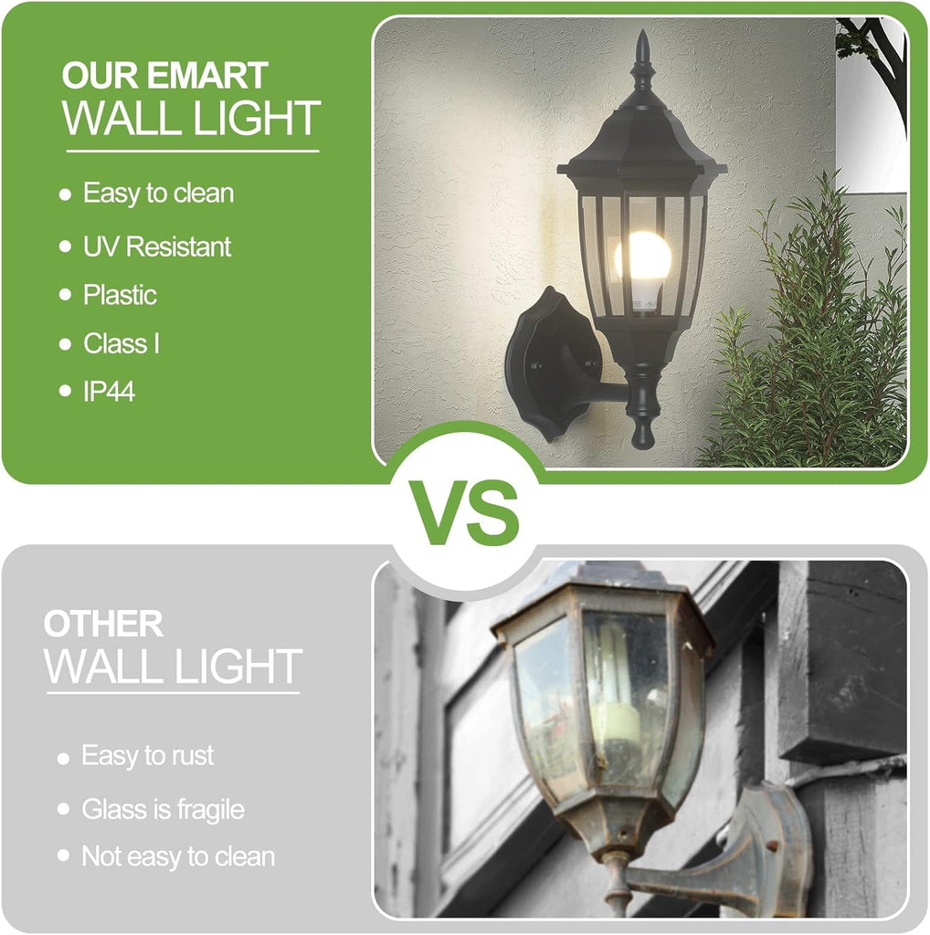 Outdoor Porch Light，Exterior Waterproof Wall Light Fixtures, Special Handling Anti-Corrosion Plastic Material