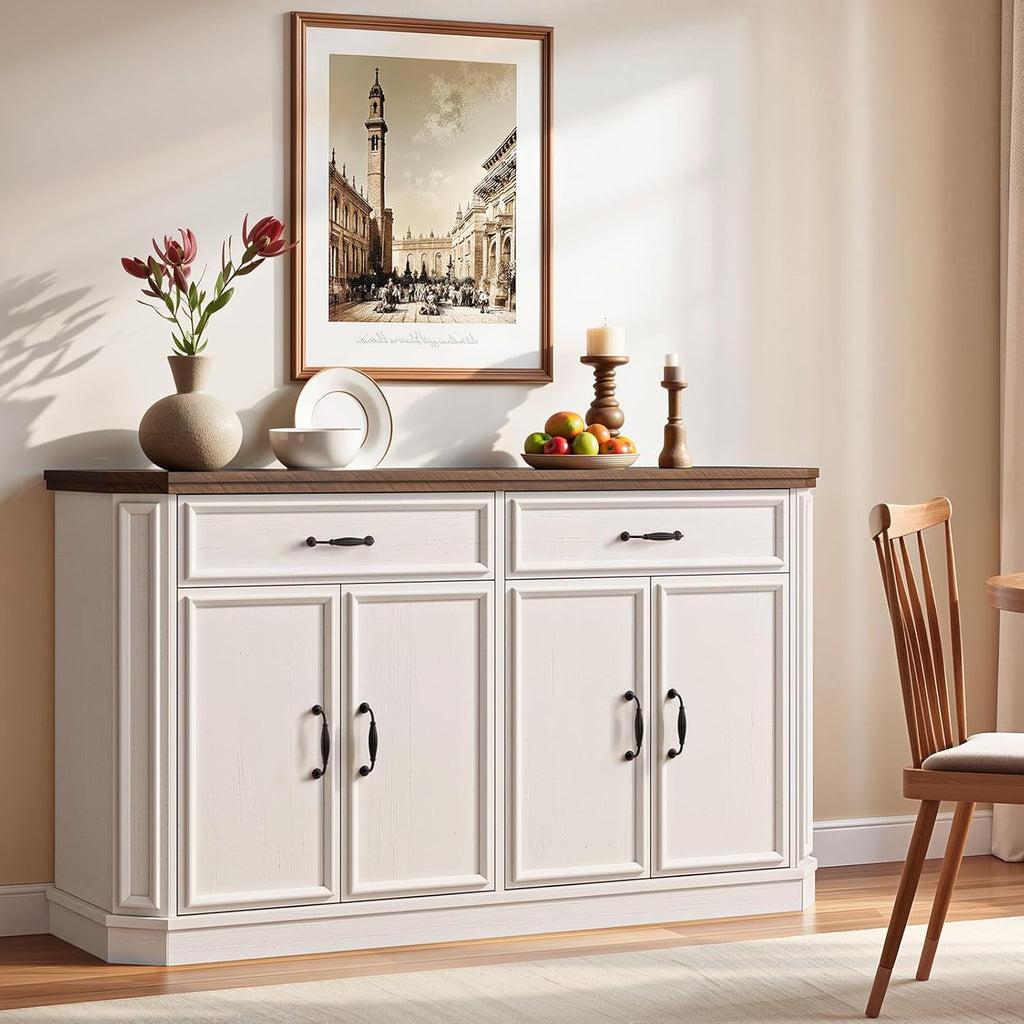 55" Sideboard Buffet Cabinet with 2 Storage Drawers & 4 Doors