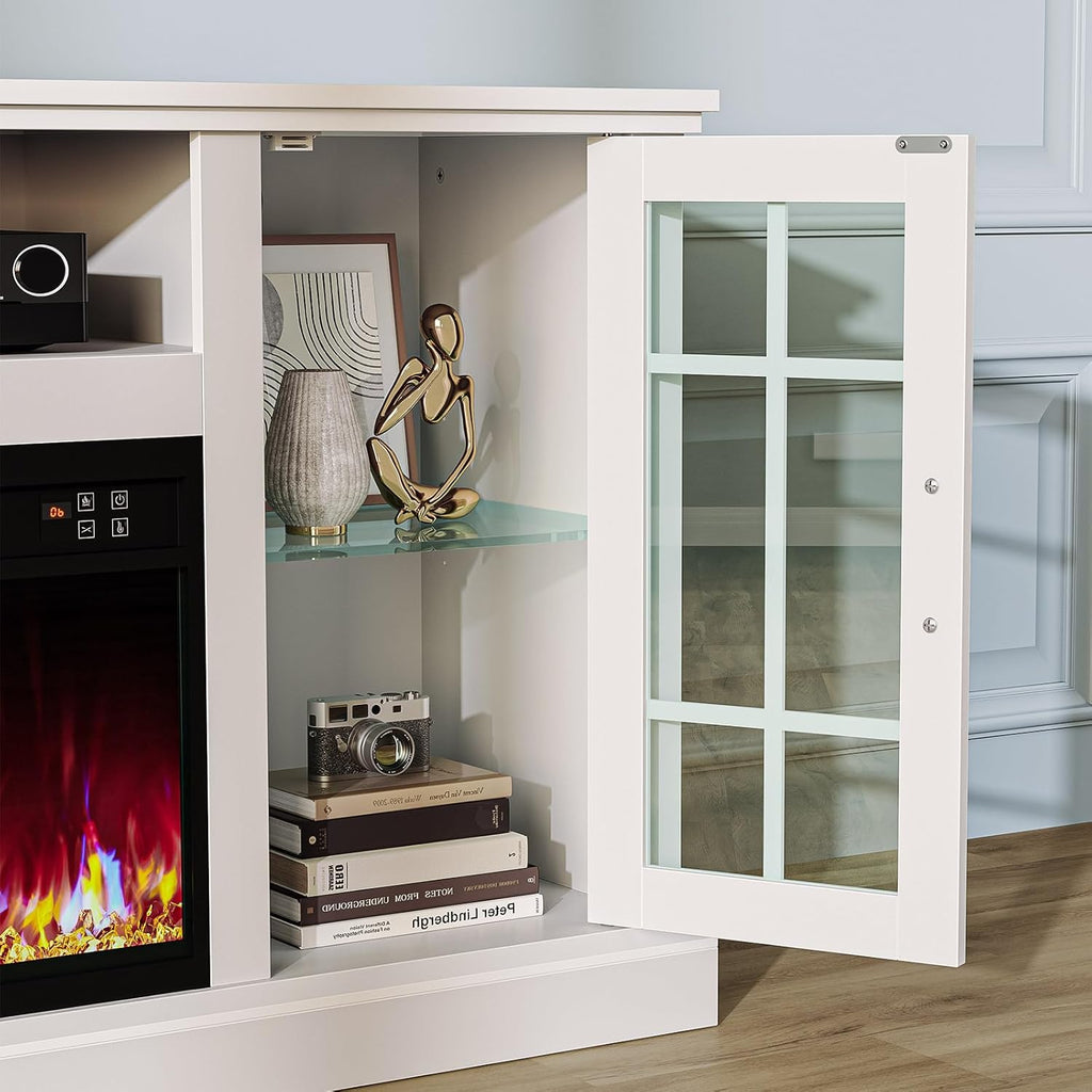 Fireplace TV Stand with Led and Power Outlets
