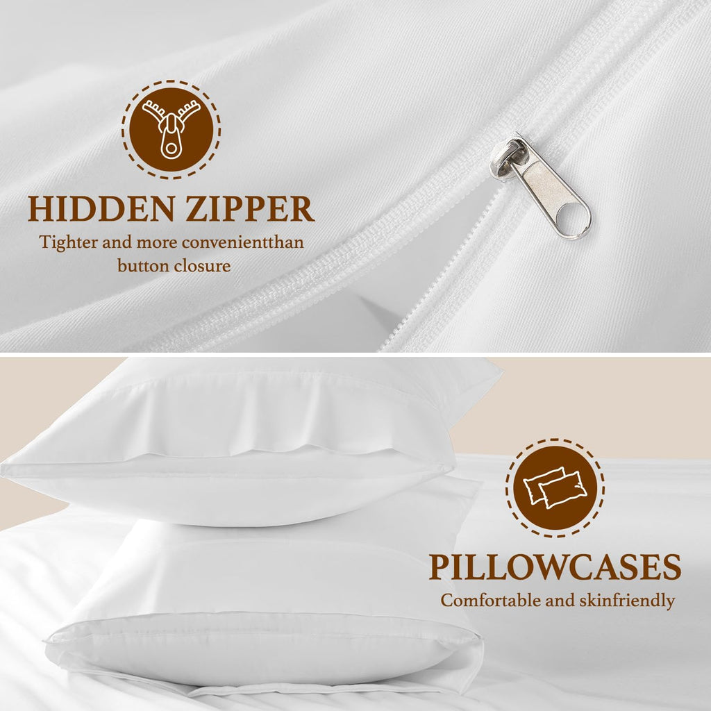 100% Cotton Duvet Covers - 1200 Thread Count, Luxury Egyptian Cotton Comforter Cover, Hotel Bedding Duvet Covers 3