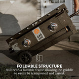 Foldable 2-Burner Propane Gas Grill with 28-Inch Flat Top Griddle, Pre-Seasoned Griddle Pan and Side Shelves for Outdoor Cooking