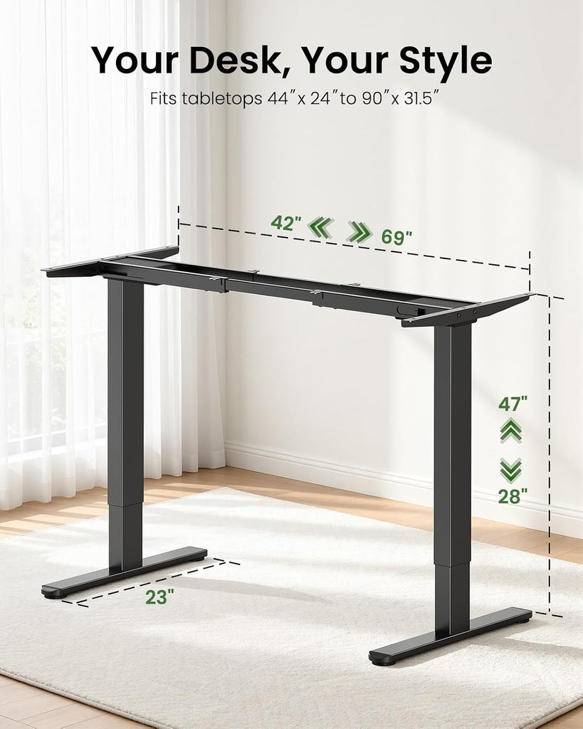 Dual Motor Standing Desk Frame for 44-90 inch Desktops, 264 lbs