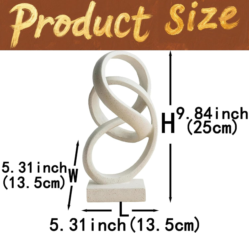 10" Modern Abstract Ribbon Decorative Sculpture, Knot Sculptures,Home Decor,Coffee Table Statues,Dining Living Room