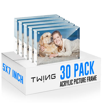 5x7 Acrylic Frame 30 Pack, 20MM Thicker Frameless Clear Picture Frames