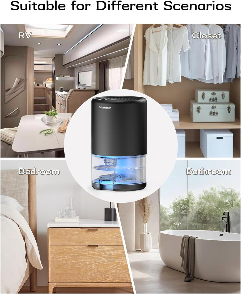 Dehumidifier, 35 oz Small Dehumidifiers for Home, Bathroom, Bedroom, Closet, Ultra-Quiet with Sleep Mode