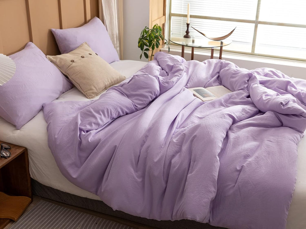 Comforter Sets for Girls Boys Teens Lavender, 3pcs (1 Boho Comforter & 2 Pillowcases) Lightweight Kids Comforter