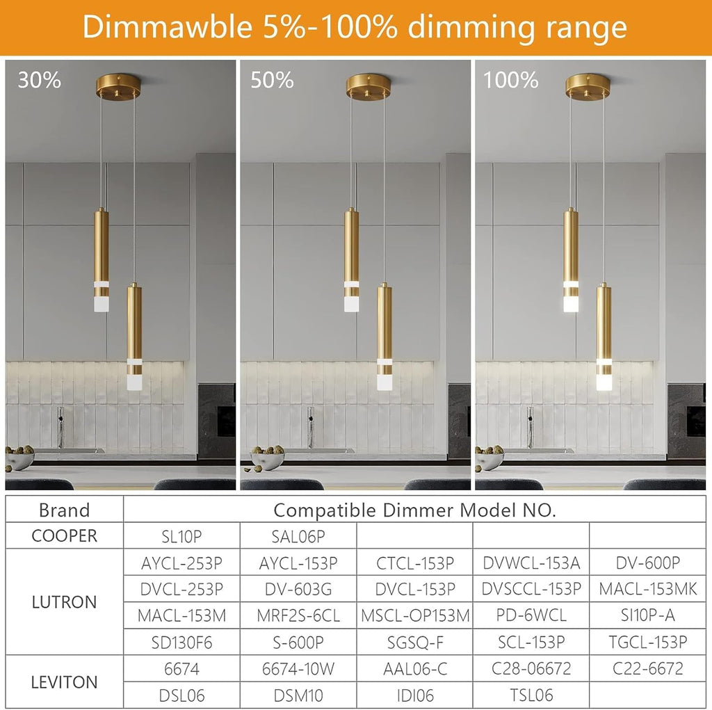 Modern Pendant Light Kitchen Fixture Dimmable LED Gold Mini Pendant Lighting fo Kitchen Island Bedroom Bedside Table