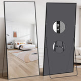 78"x35" Floor Mirror Full Length - Standing Mirror with Aluminum Alloy Frame, Large Body Mirror , Wall Mounted or