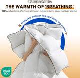 Luxury Winter Queen Down Comforter - 75% White Goose Down & 25% Feather Fill, RDS & Oeko-TEX Certifi