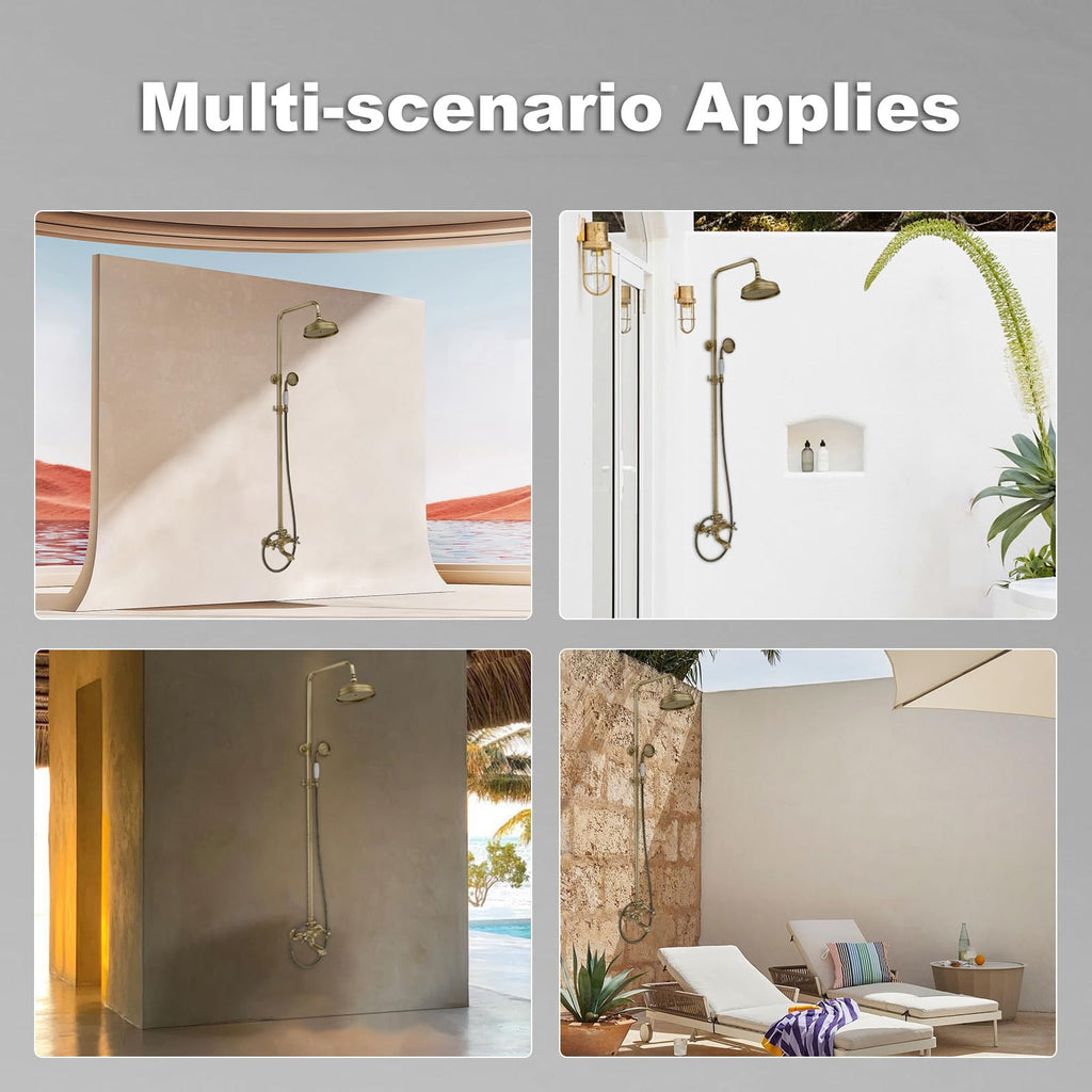 Outdoor Shower Features, Exposed Shower System 3 Function