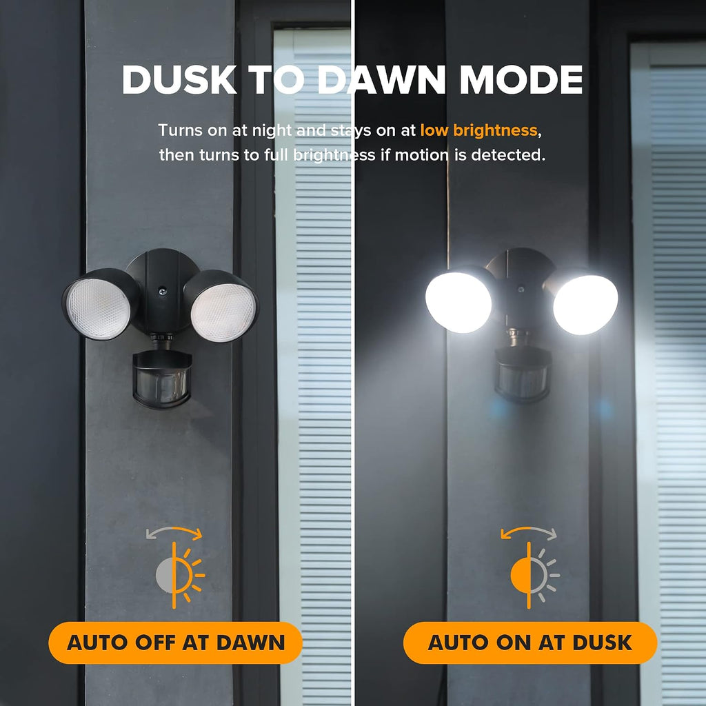 32W 3500 Lumen LED Security Lights Motion Sensor Light Outdoor, 5000K Daylight, IP65 Waterproof, Dusk to Dawn