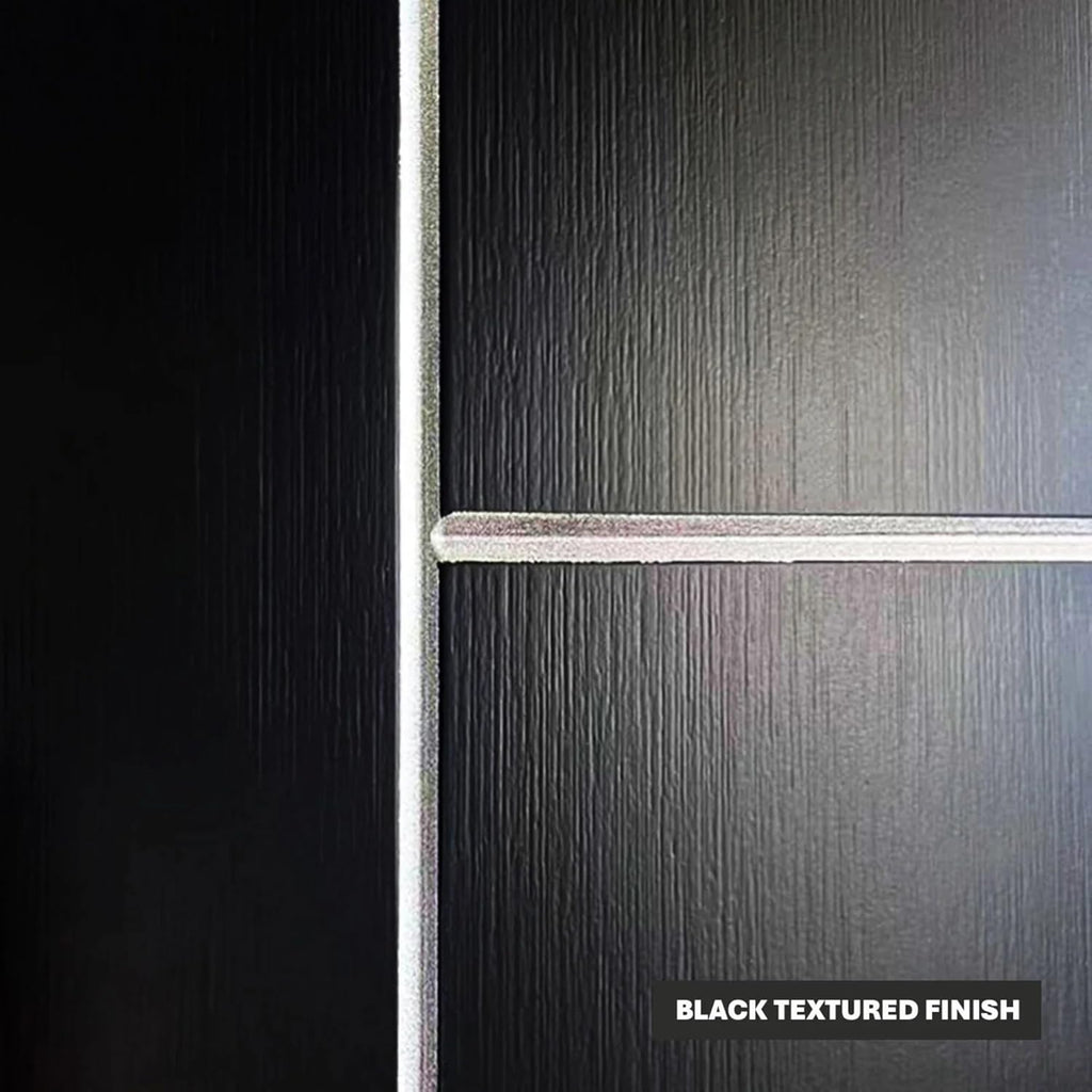 36'' x 80" Fiberglass Entry Door with 4-9/16" Width White Frame, Black Exterior Door with Frosted Glass, Modern Front