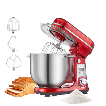 Electric Stand Mixer, 6.34QT 6-Speed Food Mixer with Timer