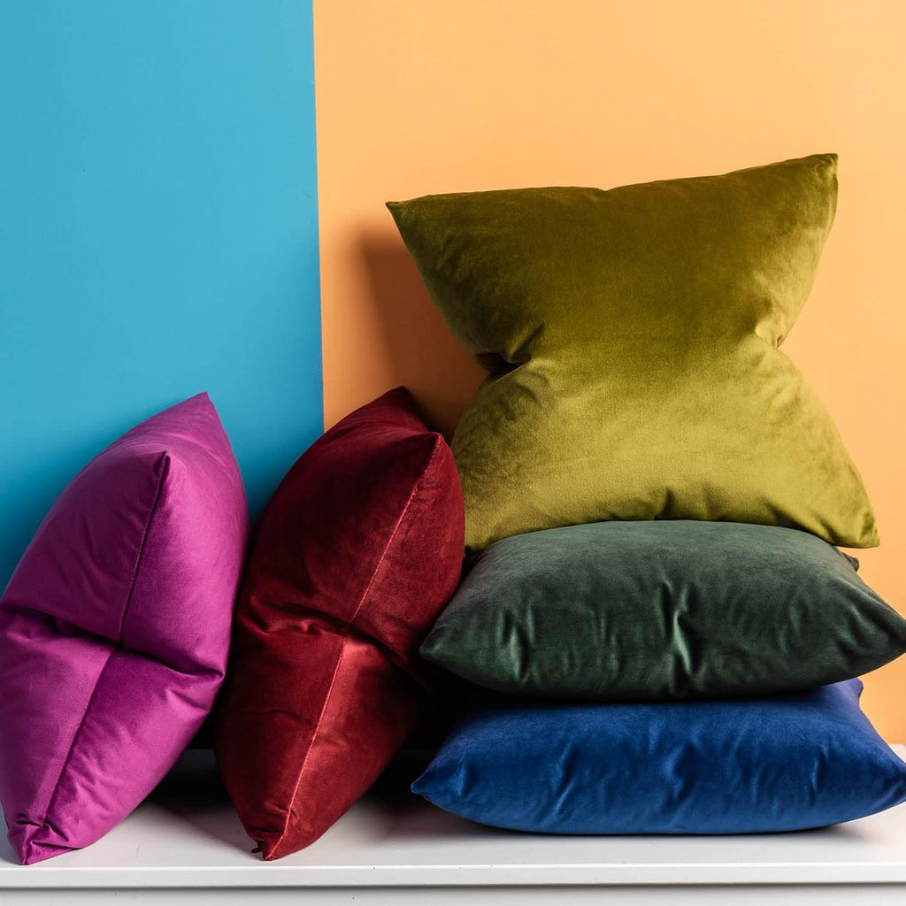 Throw Pillow Covers 18x18 inch Set of 2 Decorative Velvet Pillow Covers, Olive Green