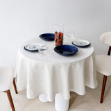 Textured Tablecloth 100% Linen Table Cloth, Kitchen Dinning Tabletop Decoration and Indoor Use (Roun