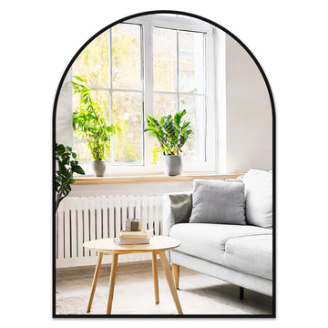 Black Arched Bathroom Mirror for Over Sink 30x40, Large Wall Arch Mirror