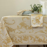 Harmony Scroll Woven Damask Fabric Tablecloth, Everyday, Parties, Special Occasions, Weddings and Ho
