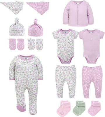 15pc Newborn Girl Clothes, 0-3 Months Baby Outfits Gift Set