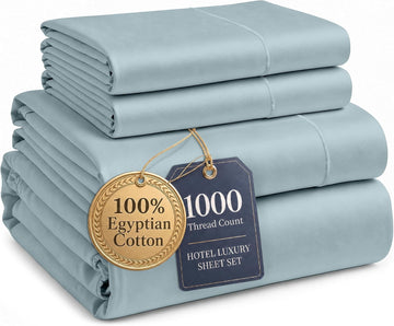 King Sheets 1000 Thread Count 100% Egyptian Cotton - French Blue