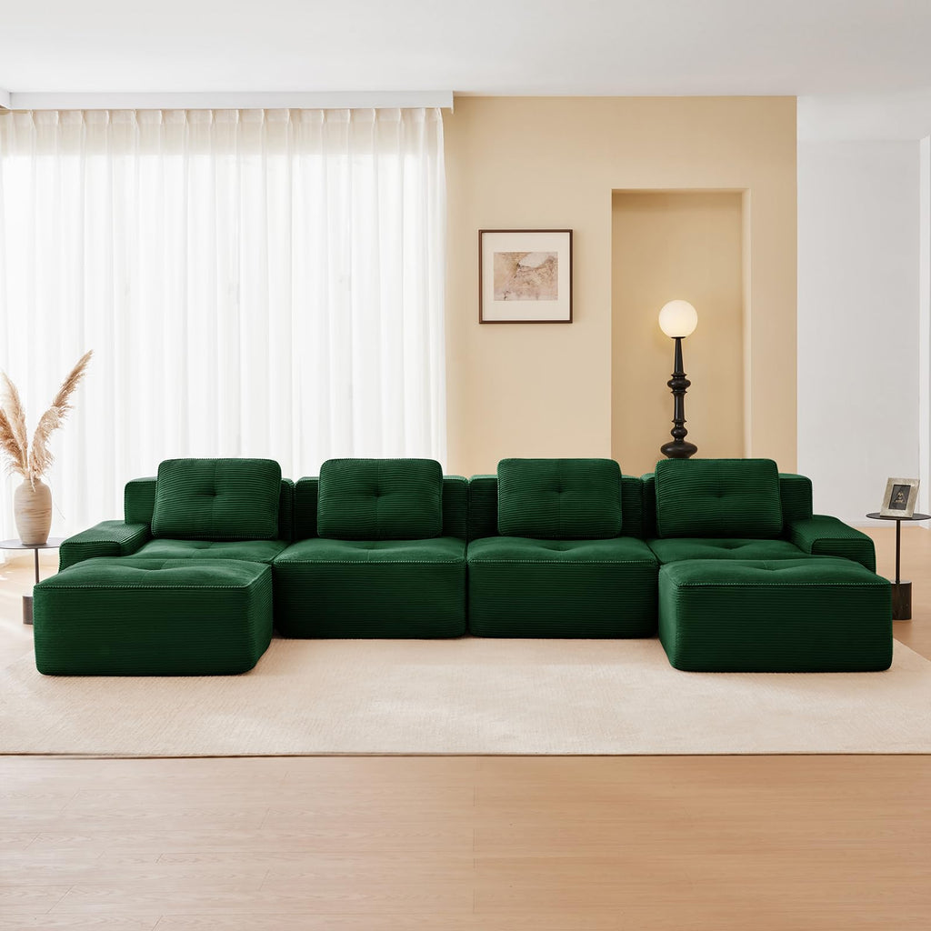 Corduroy Modular Sectional Sofa, Oversized Cloud Couches