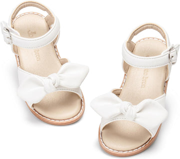 Toddler Girls Sandals Wedding Flower Girl Dress Shoes Open Toe Flats