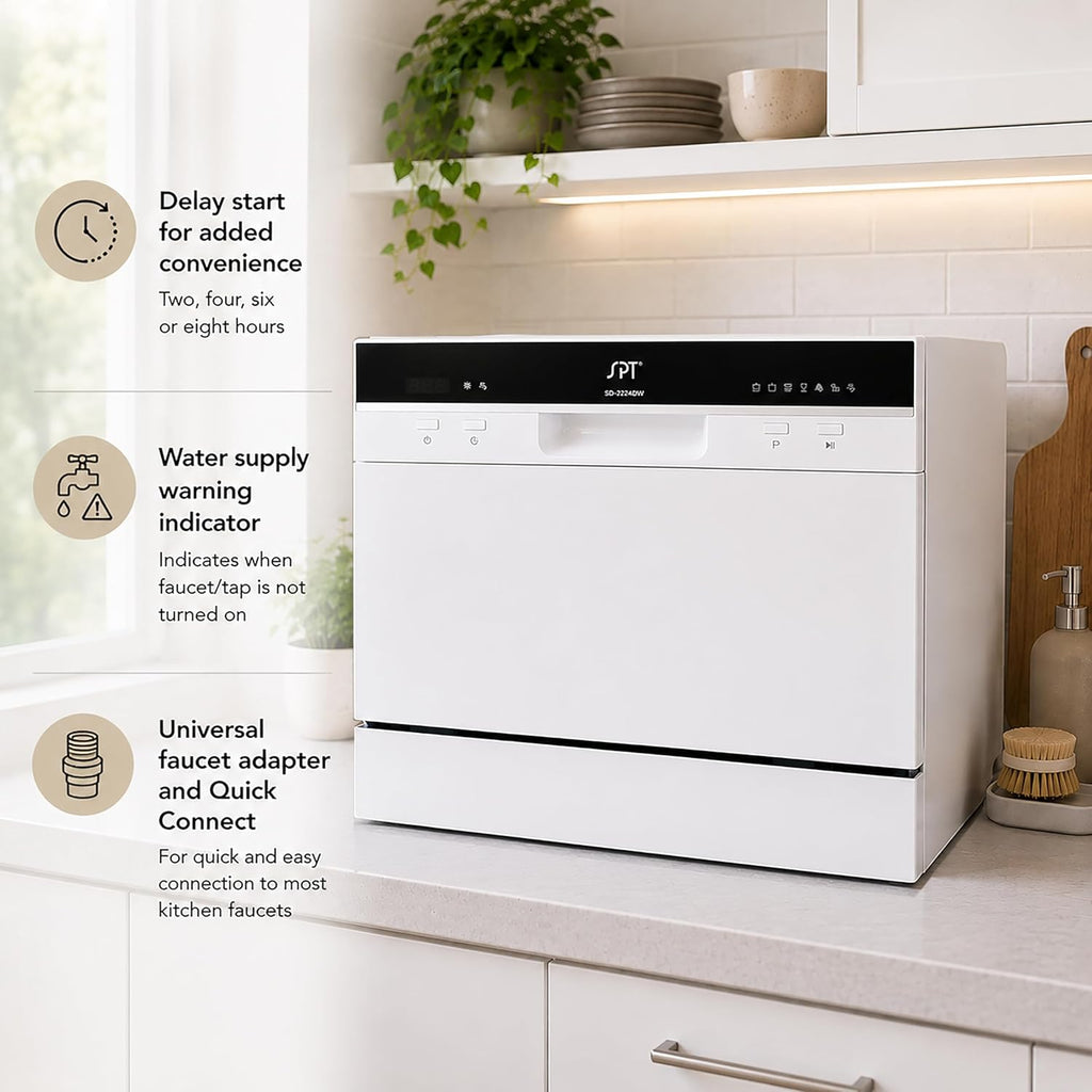 SD-2224DW Countertop Dishwasher with Delay Start
