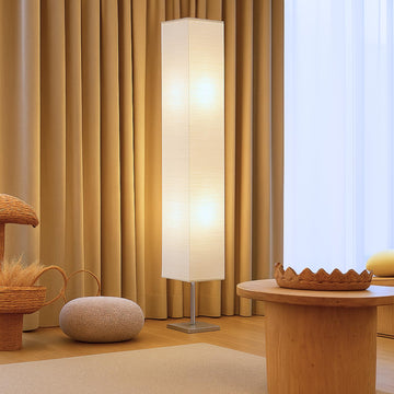 Light Accents Honors Paper Floor Lamp - Japanese Style Standing Lamps s 50 Inches Tall with White Paper Shade - Paper