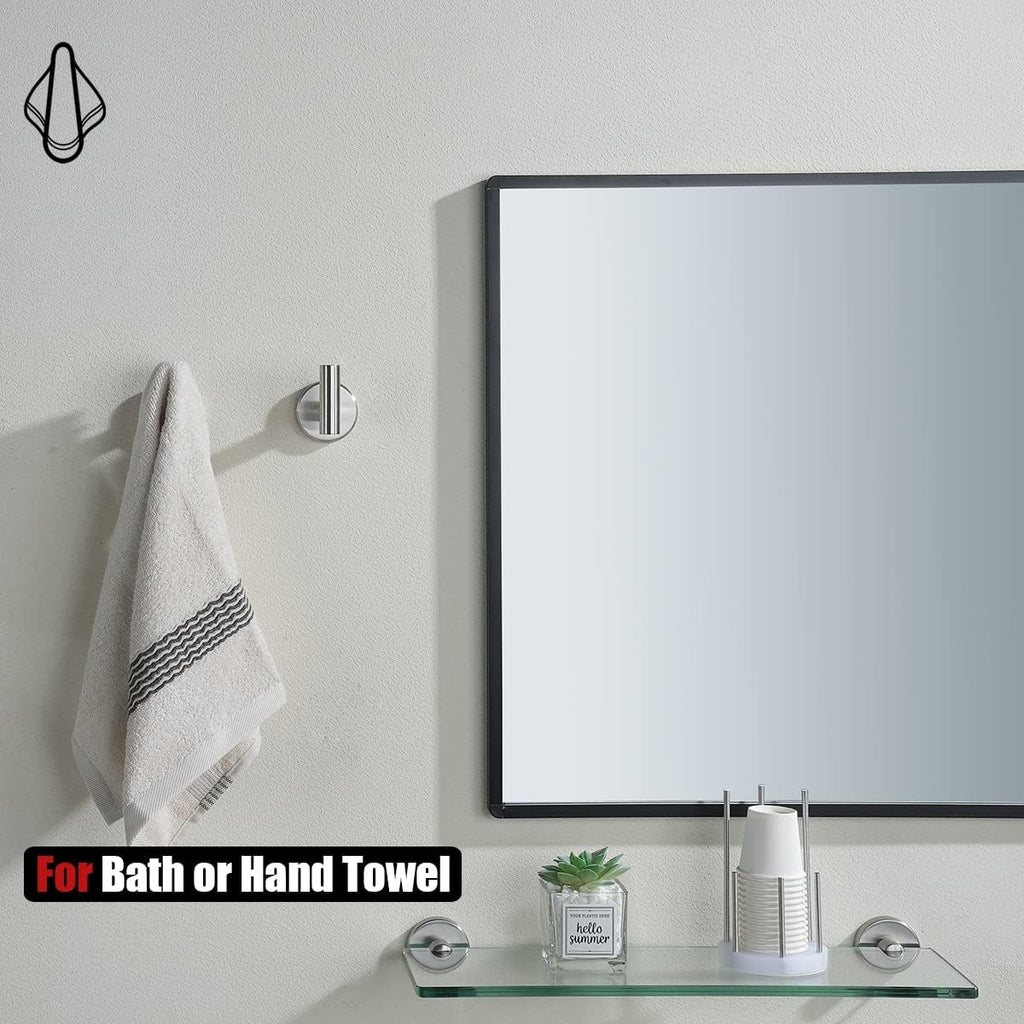 Bath Hardware Towel Bar Accessory Set, 5-Piece Bathroom Accessories Fixtures Set Brushed Finished Wall Mount Includes