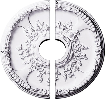 18"OD x 3 1/2"ID x 1 3/8"P Antioch Ceiling Medallion, Fits Canopies up to 3-1/2", 2 Piece