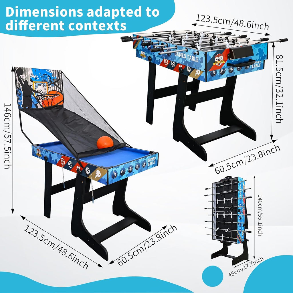 5 in 1 Multi Game Table, Combo Game Table Set for Home, Game Room, Friends & Family, Portable Table Air Hockey