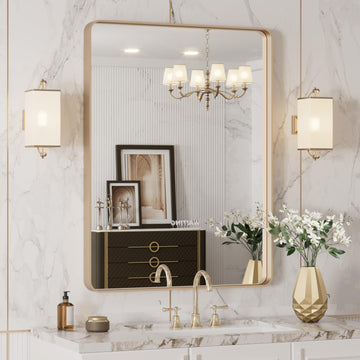 24"X32" Gold Bathroom Mirror