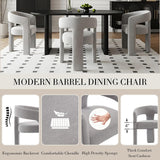Modern Chenille Dining Chairs Set of 4, Upholstered Barrel Chairs with Arms Comfy Accent Side Chairs for Living